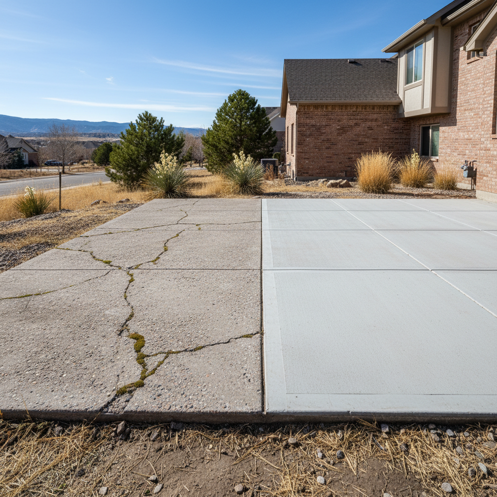 Completed concrete installation work at a residential property in Westminster, CO