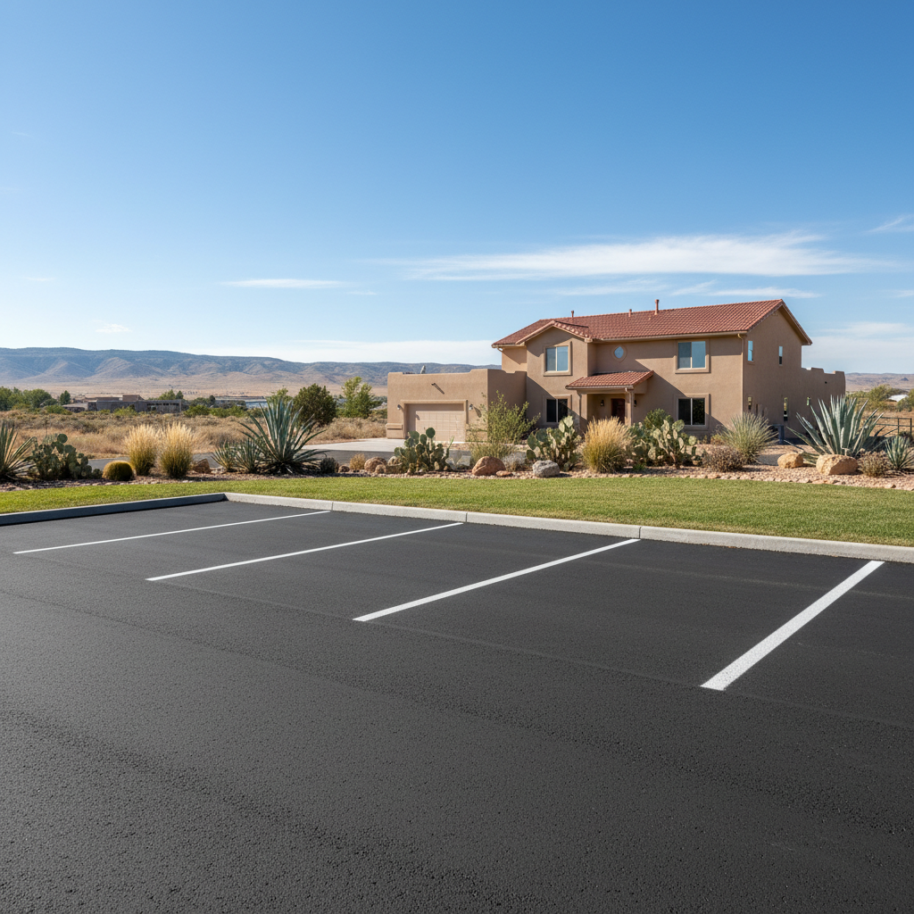 Completed asphalt striping work at a residential property in Pueblo, CO