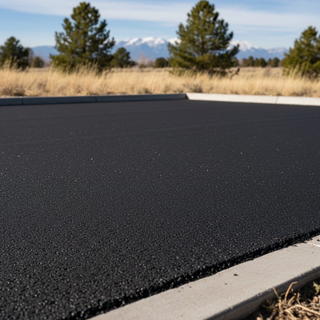 Completed parking lot paving work at a residential property in Westminster, CO