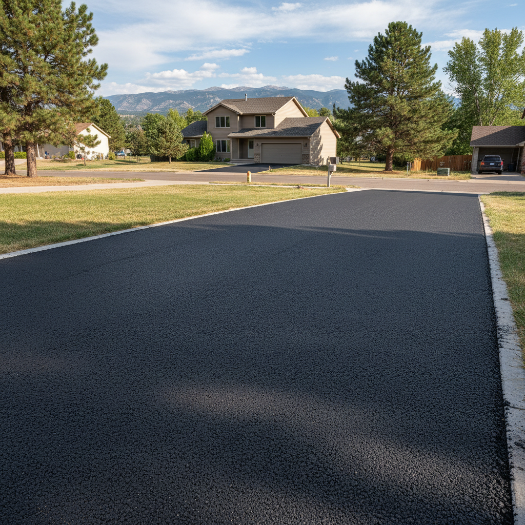 Completed asphalt paving work at a residential property in Westminster, CO