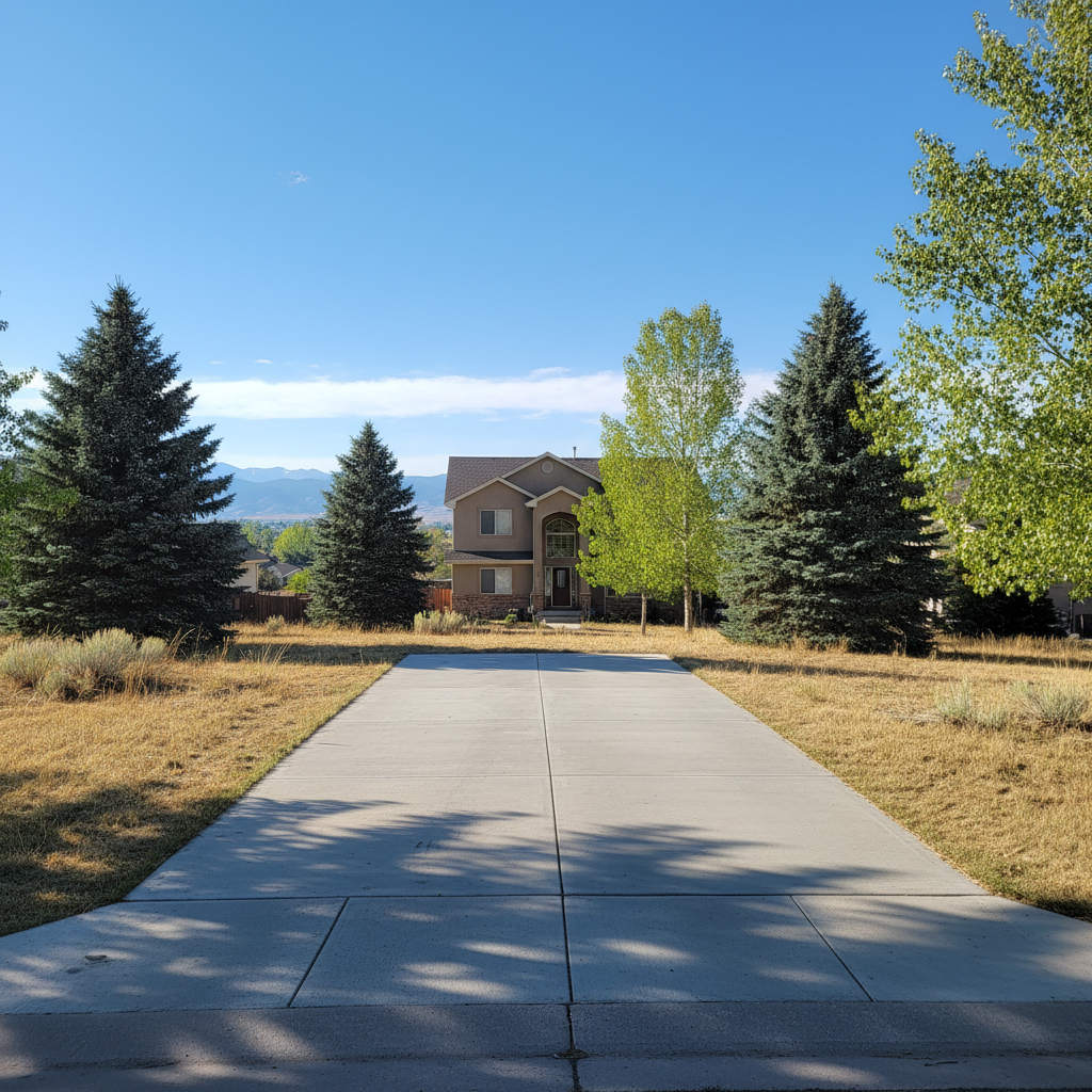Completed concrete repair work at a residential property in Aurora, CO