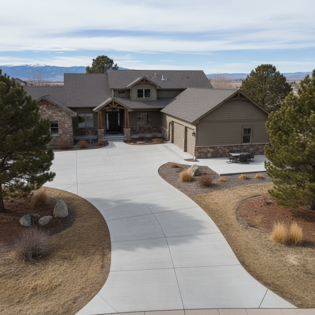 Completed concrete installation work at a residential property in Westminster, CO