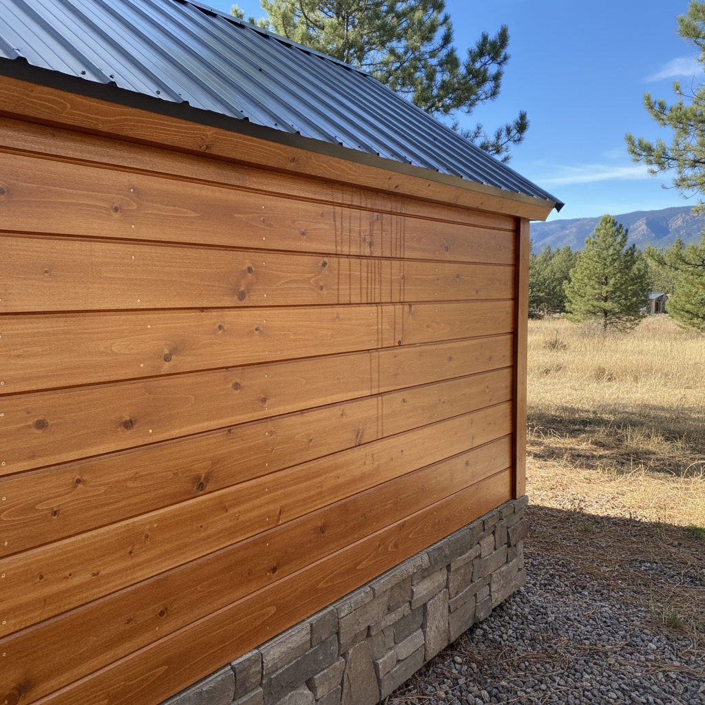 Completed tiny homes work at a residential property in Loveland, CO