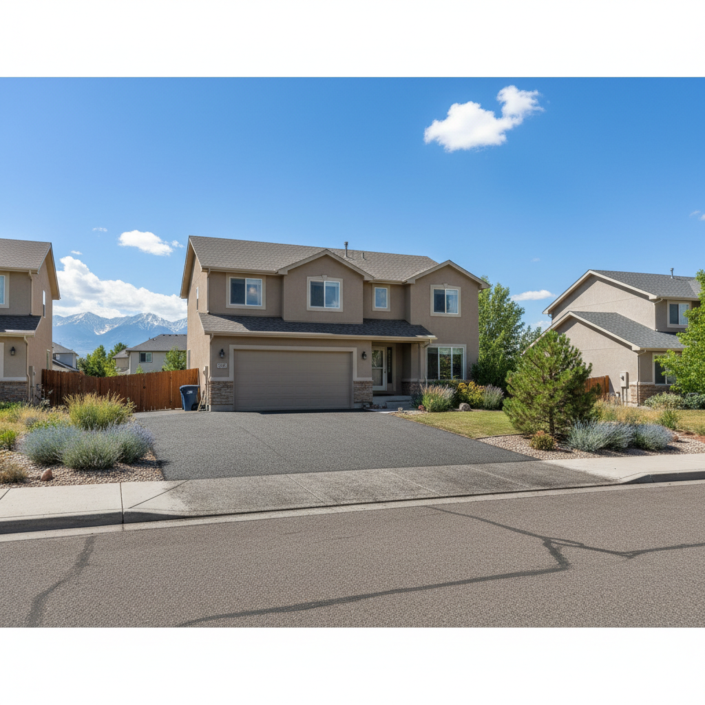 Completed asphalt milling work at a residential property in Westminster, CO