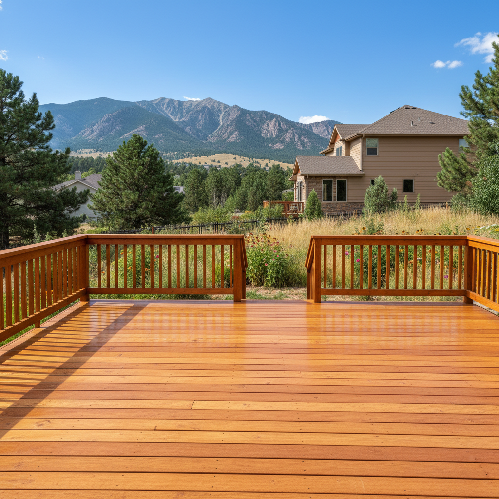 Completed deck painting & staining work at a residential property in Boulder, CO
