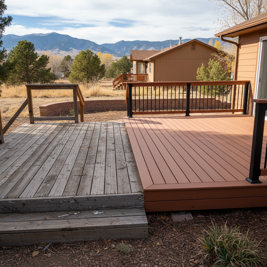 Completed deck repair work at a residential property in Denver, CO