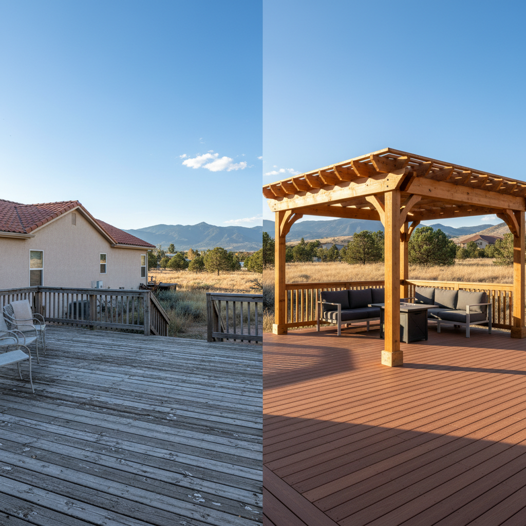 Completed pergola construction work at a residential property in Pueblo, CO