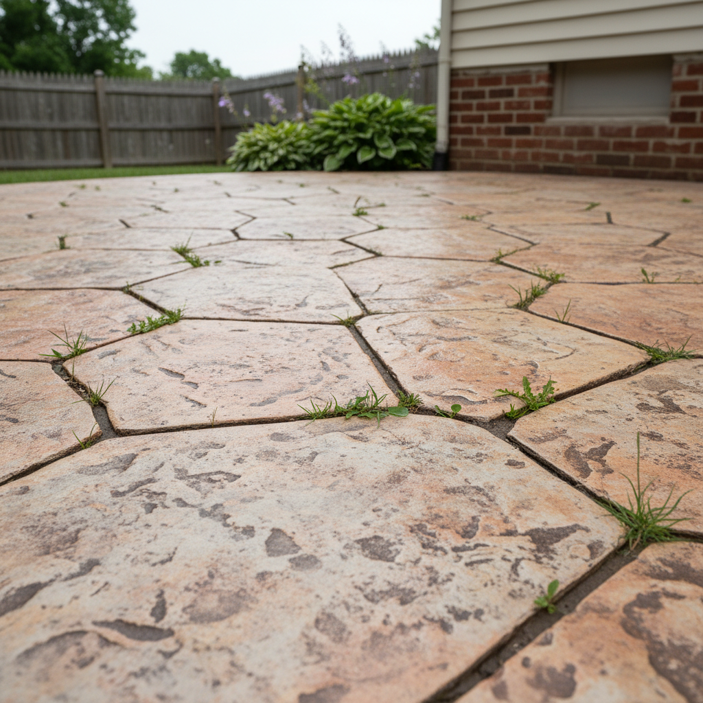 Completed decorative concrete work at a residential property in Manchester, CT