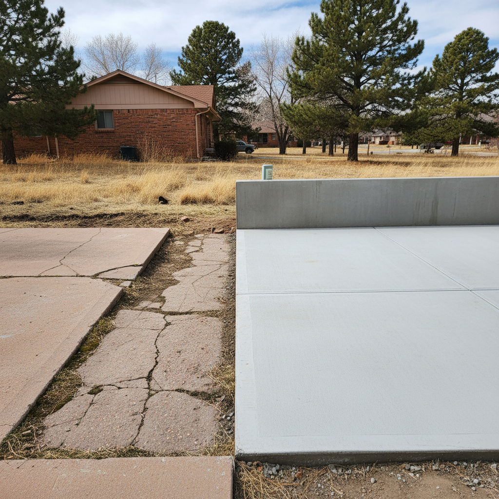 Completed concrete foundations work at a residential property in Aurora, CO
