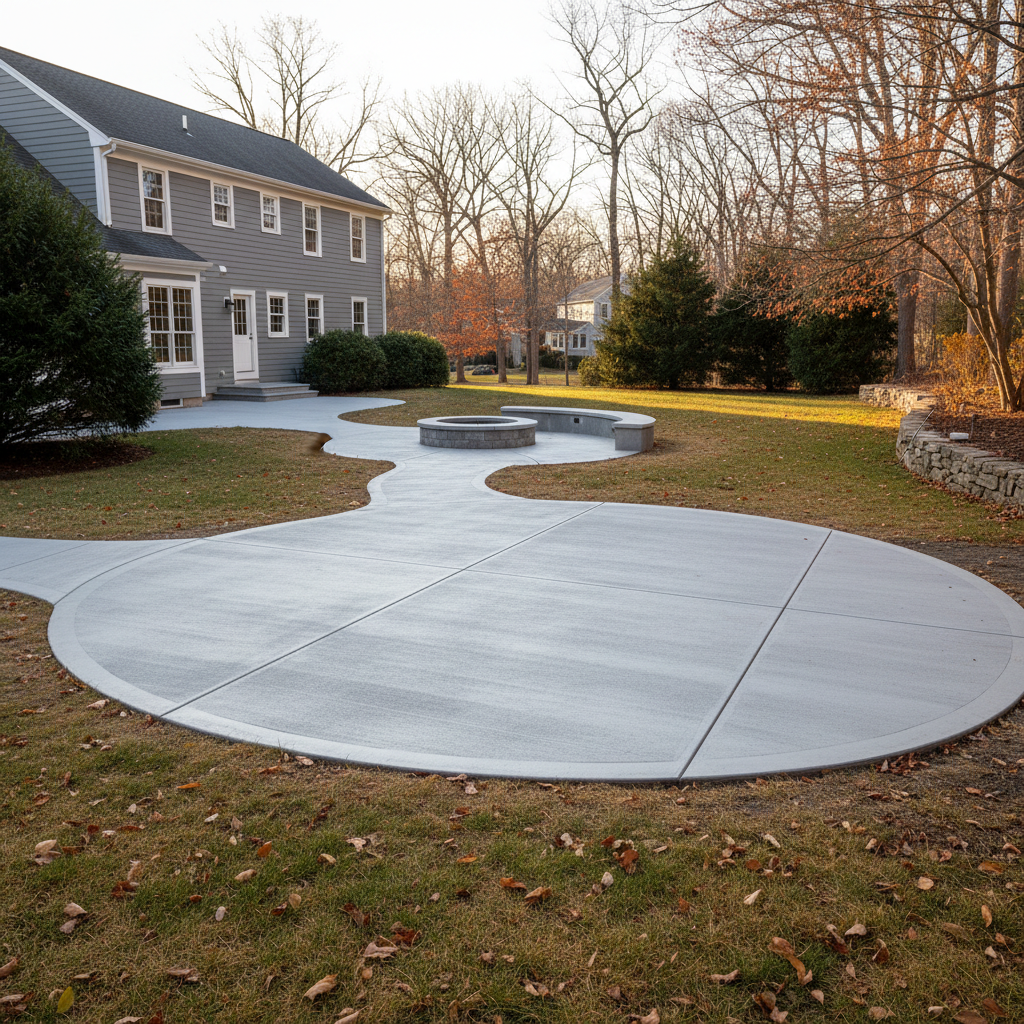 Completed concrete installation work at a residential property in Hartford, CT