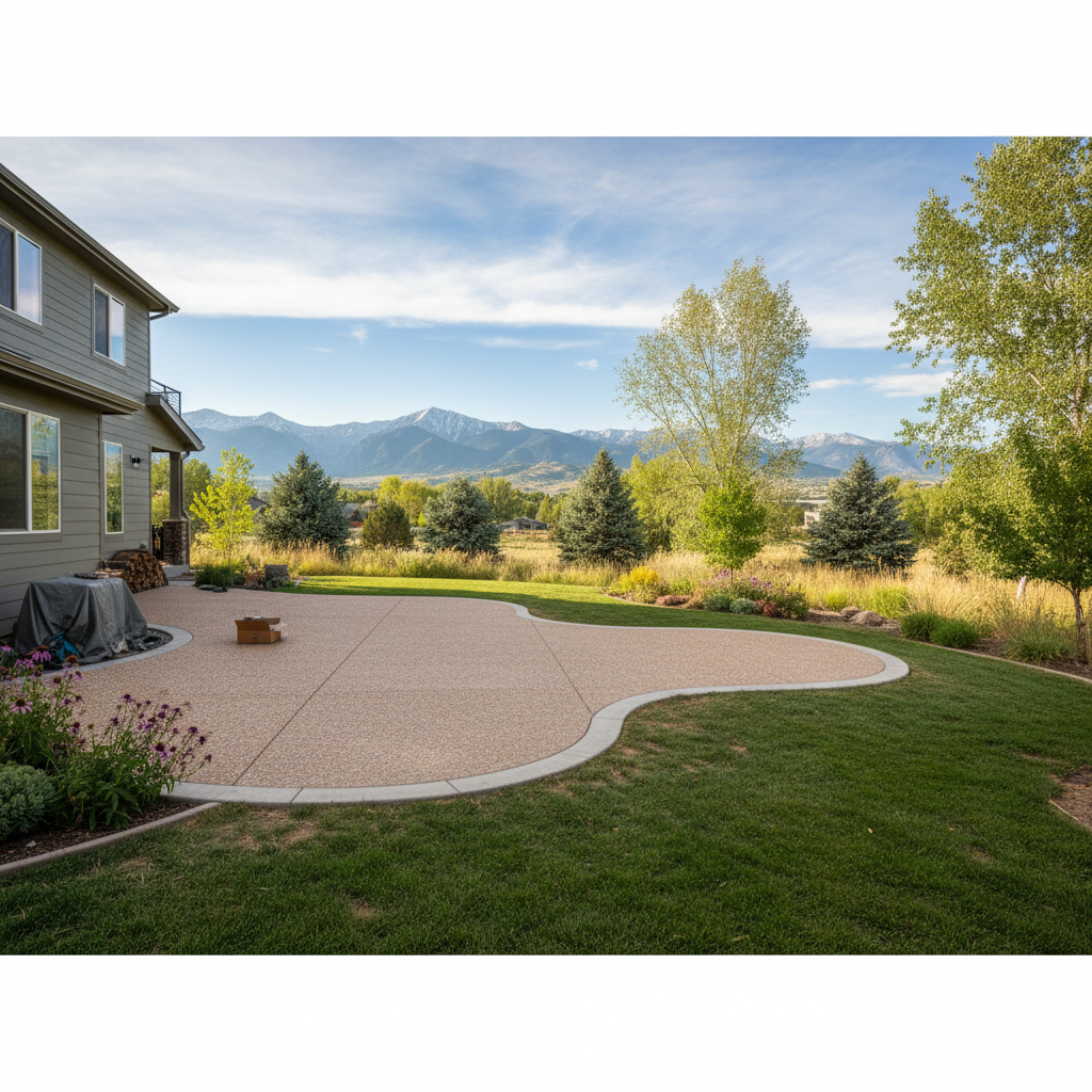 Completed concrete patios work at a residential property in Westminster, CO