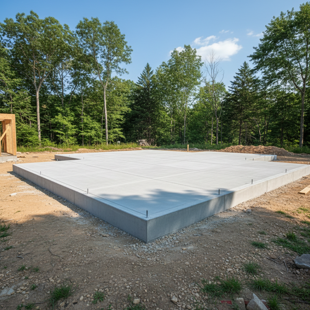 Completed concrete foundations work at a residential property in East Haven, CT
