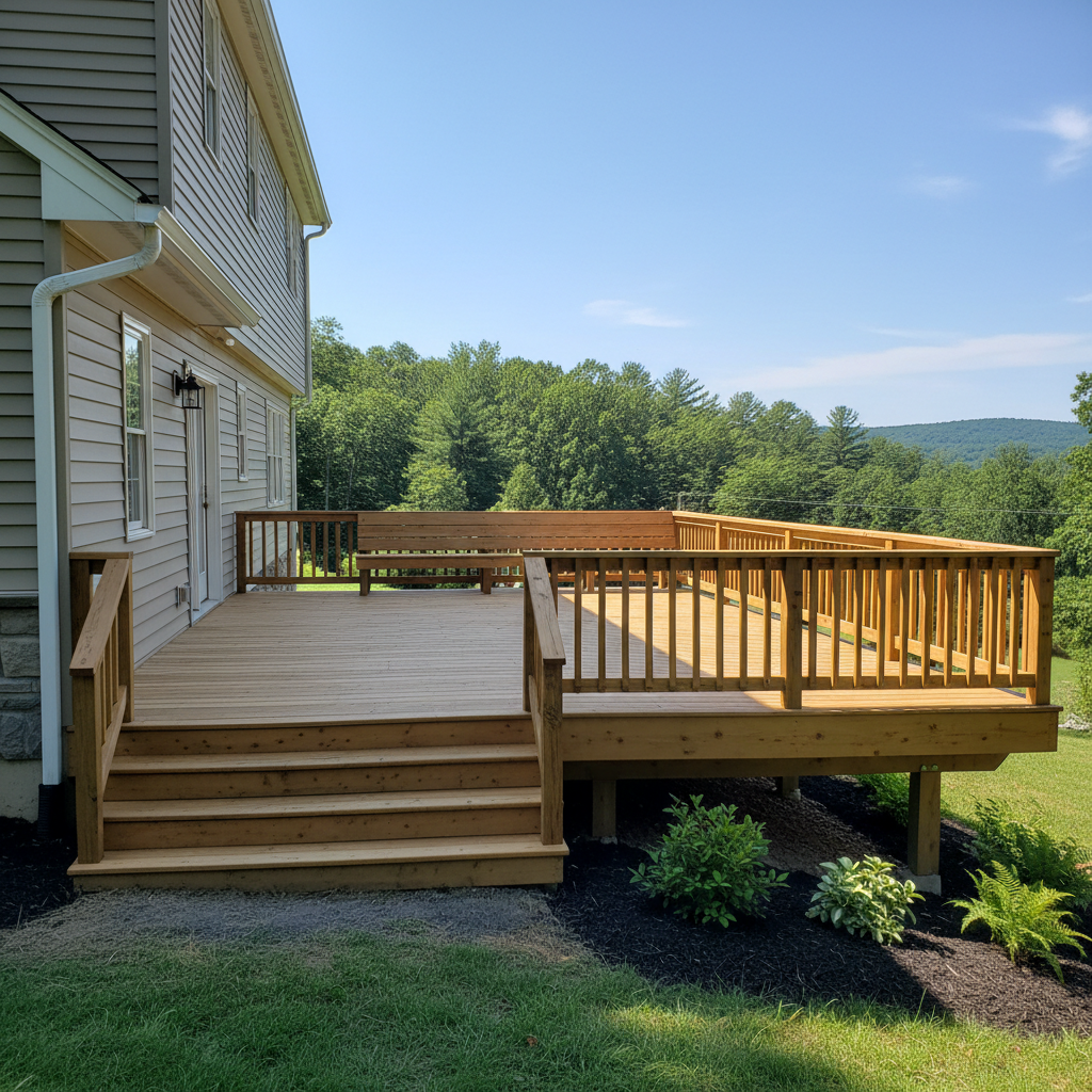 Completed deck repair work at a residential property in Milford, CT