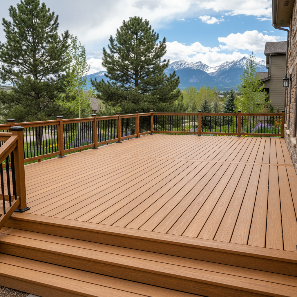 Completed trex decks work at a residential property in Denver, CO