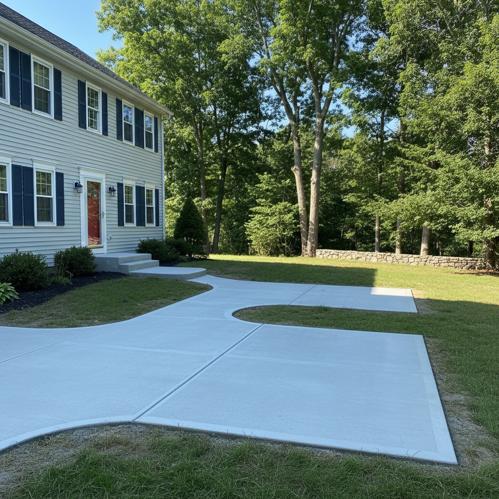 Completed concrete repair work at a residential property in East Haven, CT