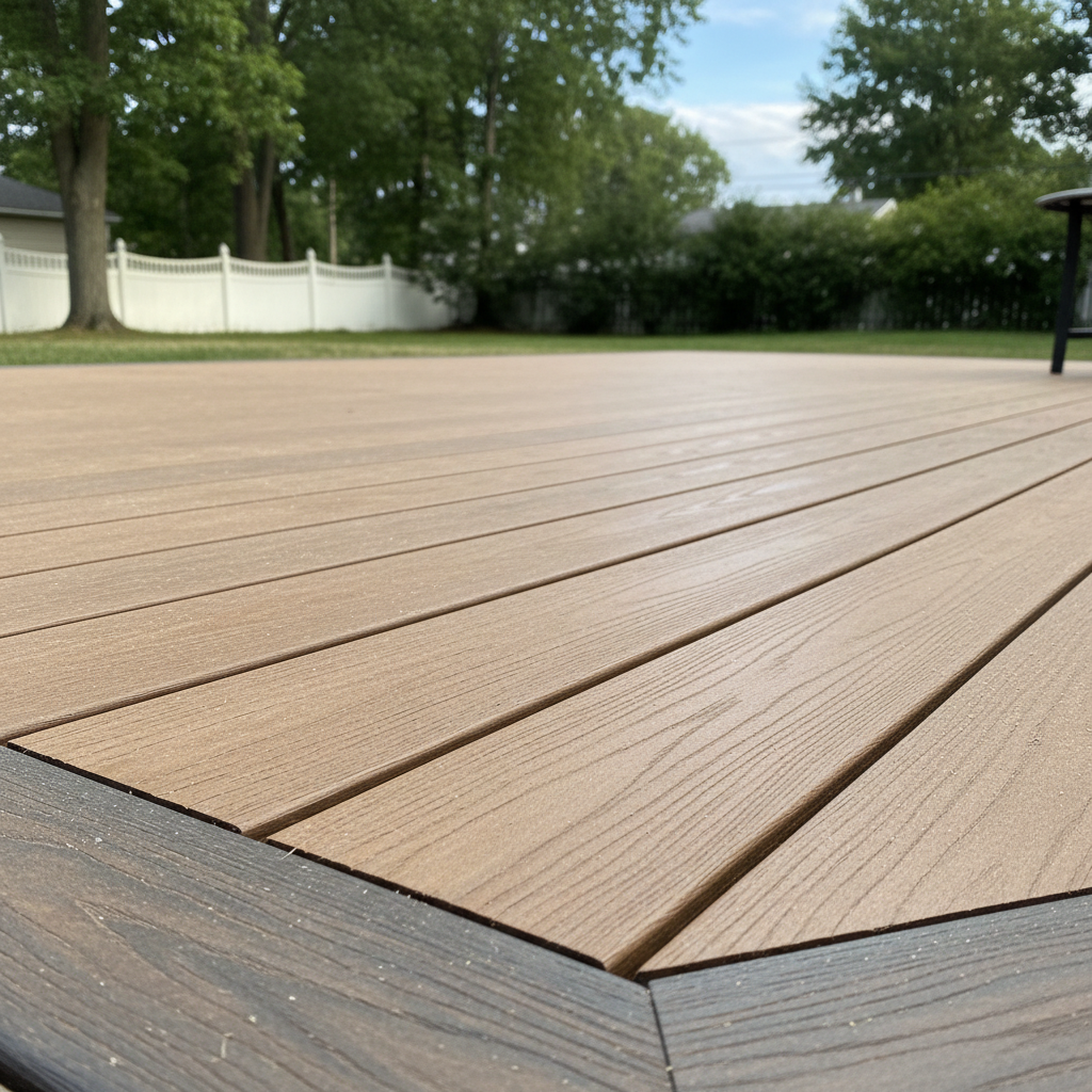 Completed composite decks work at a residential property in New Haven, CT