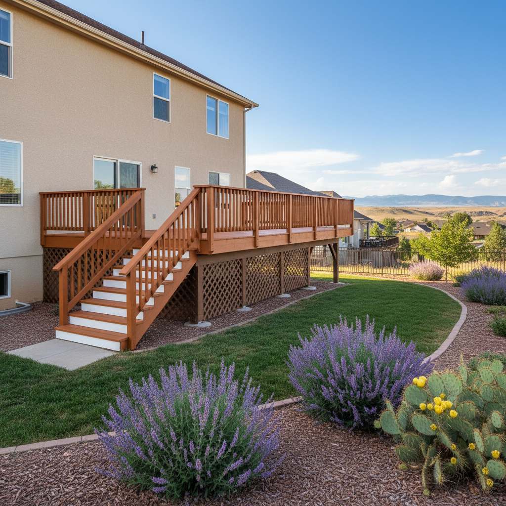 Completed deck painting & staining work at a residential property in Pueblo, CO