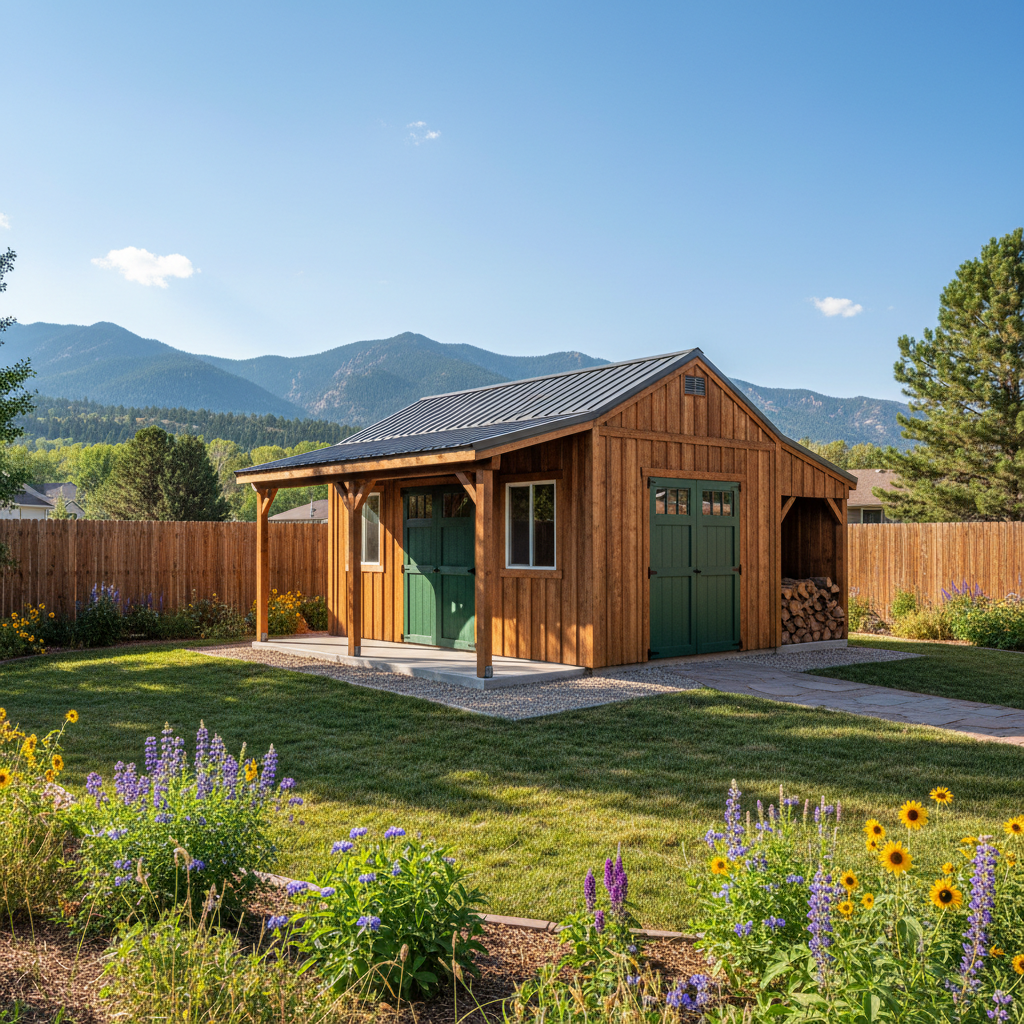 Completed custom shed design work at a residential property in Loveland, CO
