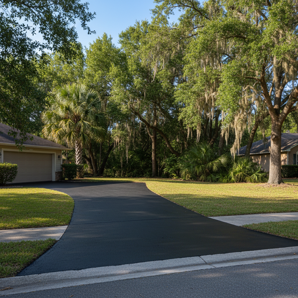 Completed slurry coating work at a residential property in Jacksonville, FL