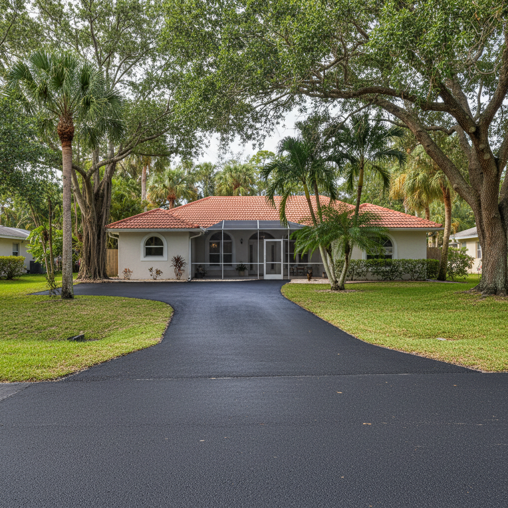 Completed slurry coating work at a residential property in St James City, FL