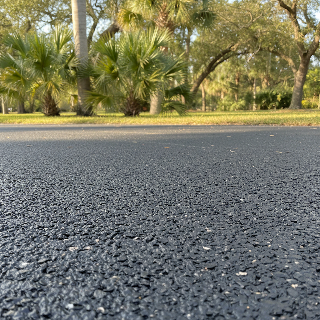 Completed asphalt patching work at a residential property in Jacksonville, FL