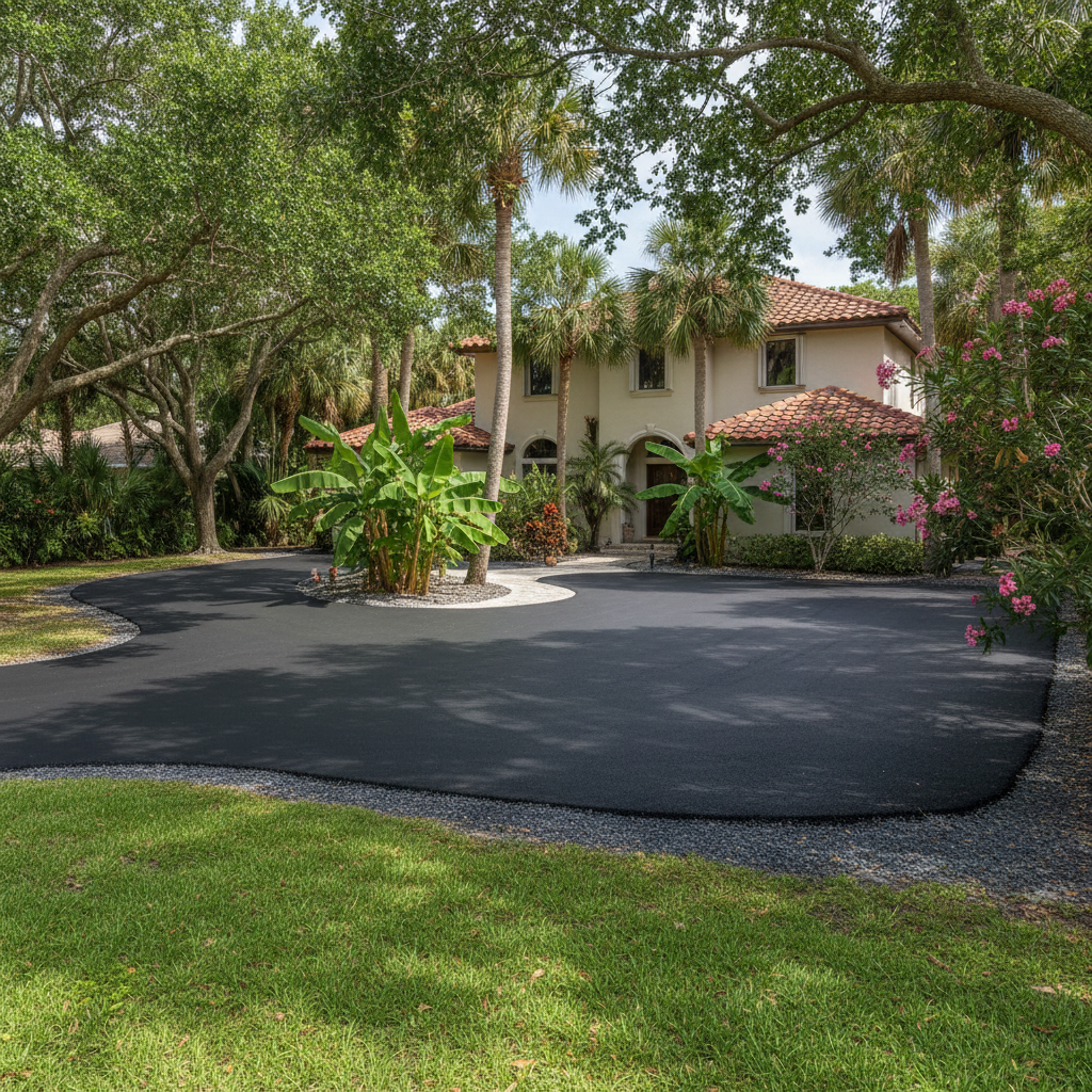 Completed commercial asphalt work at a residential property in St James City, FL