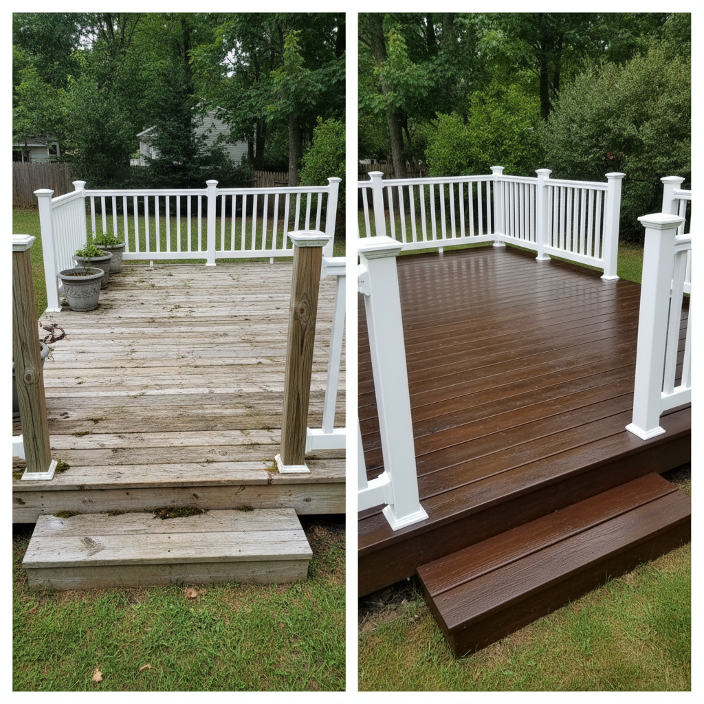 Completed deck painting & staining work at a residential property in Manchester, CT
