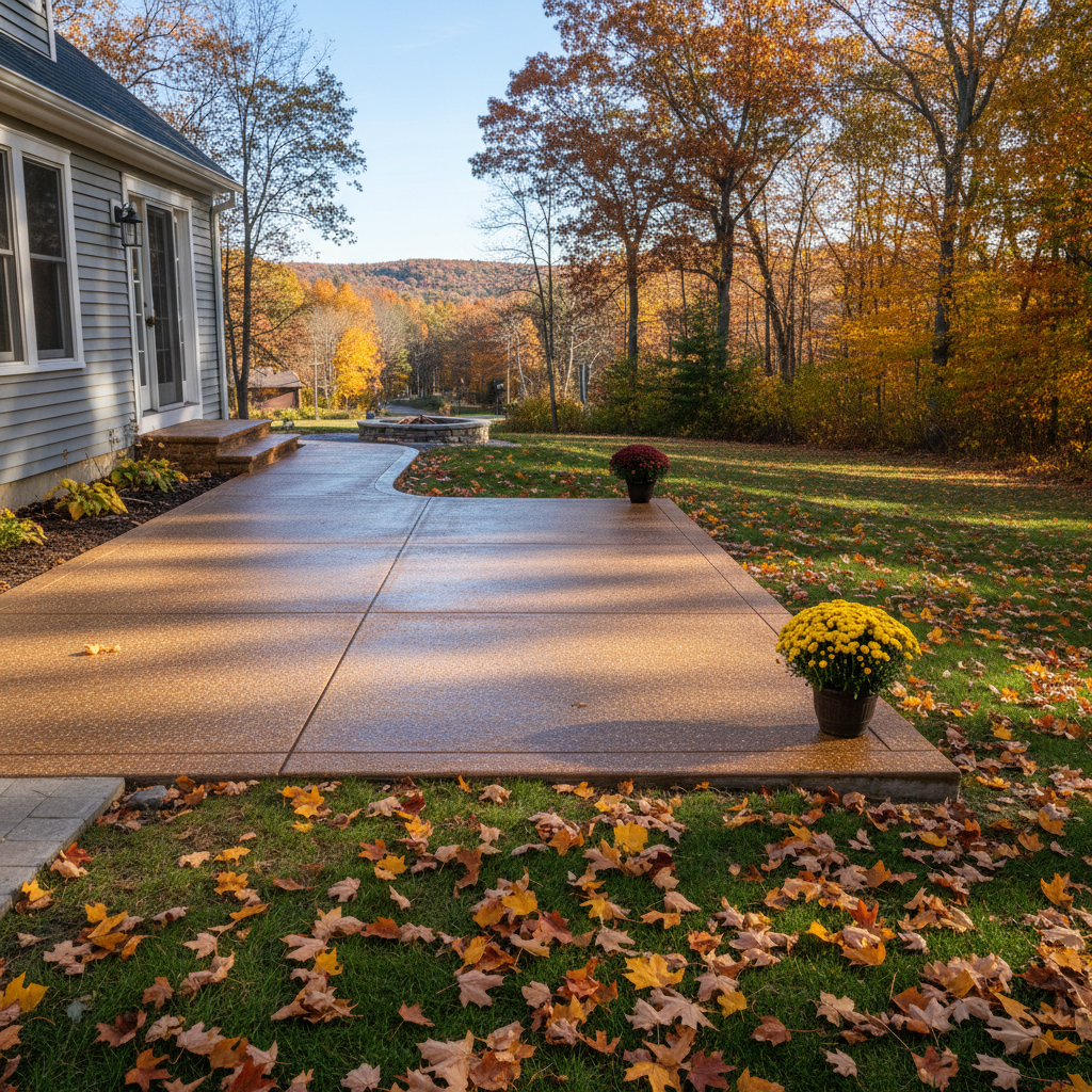 Completed concrete installation work at a residential property in Hartford, CT