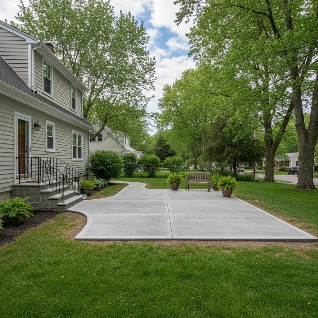 Completed concrete installation work at a residential property in East Haven, CT