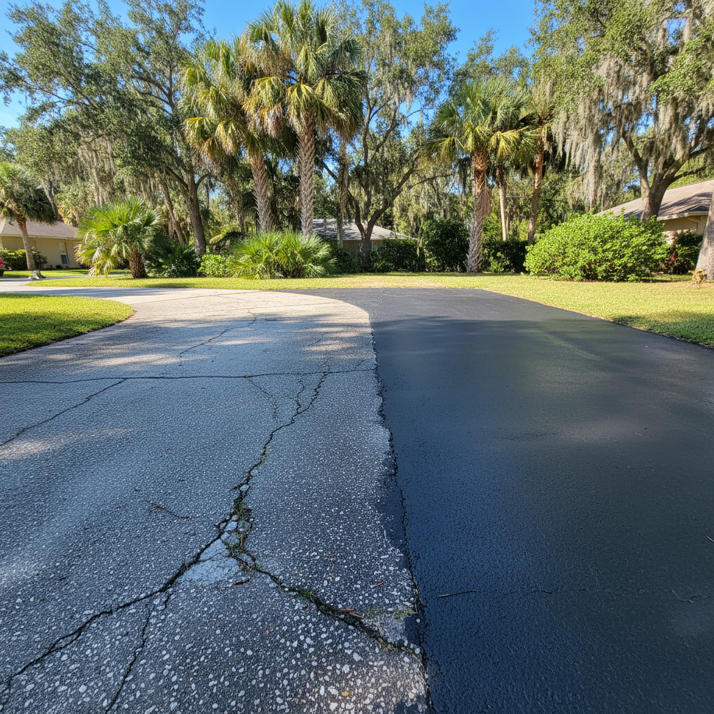 Completed slurry coating work at a residential property in Jacksonville, FL