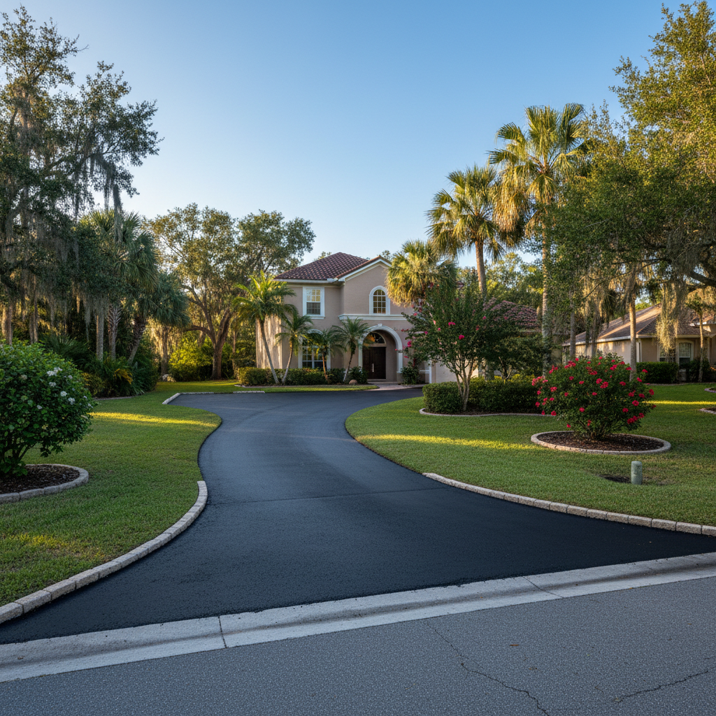 Completed residential asphalt work at a residential property in NEW PRT RCHY, FL
