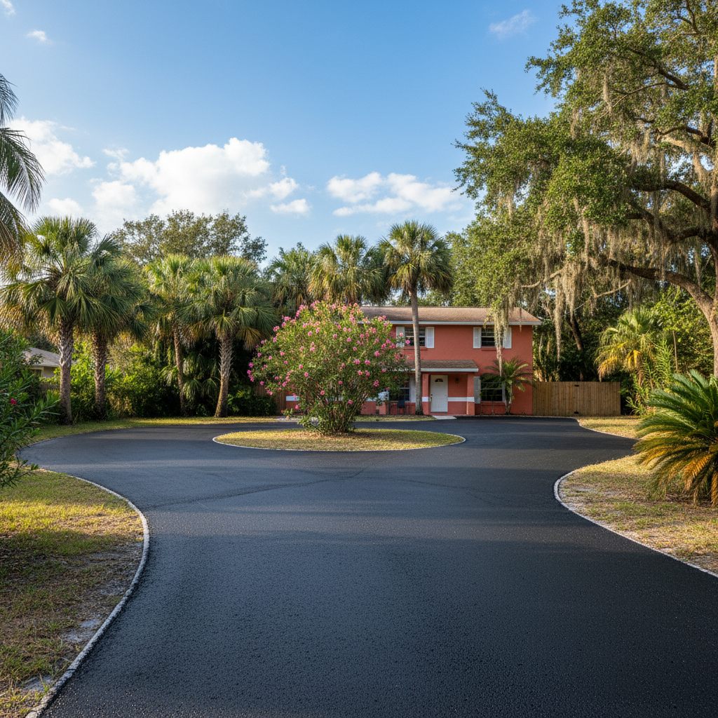 Completed slurry coating work at a residential property in St James City, FL