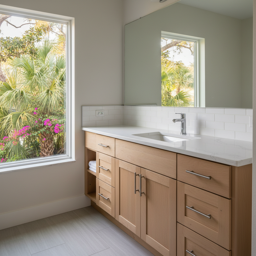Completed vanity and sink installation work at a residential property in Panama City, FL
