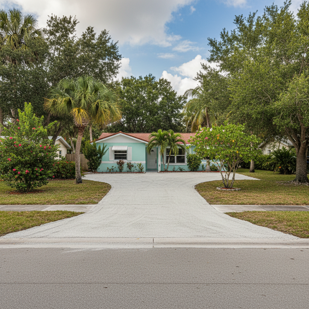 Completed asphalt milling work at a residential property in St James City, FL