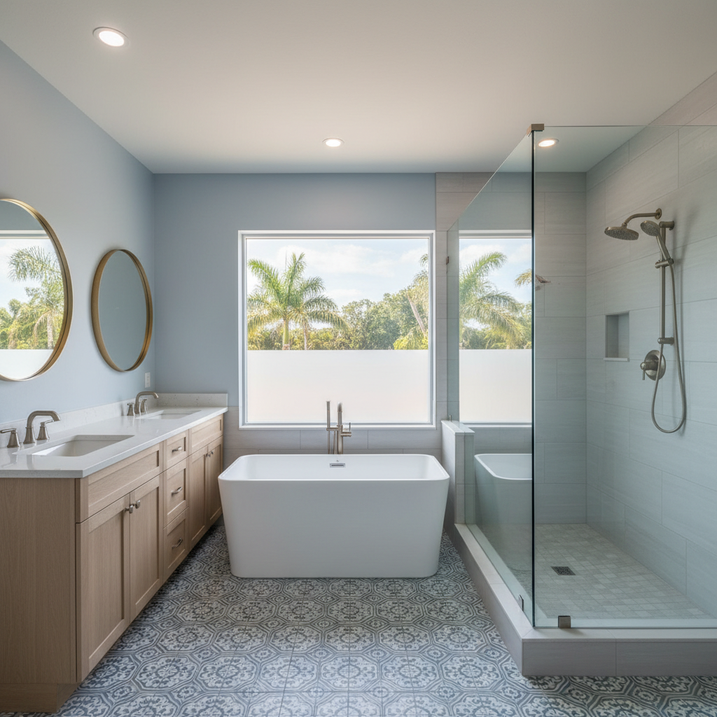 Completed bathroom expansion work at a residential property in Panama City, FL