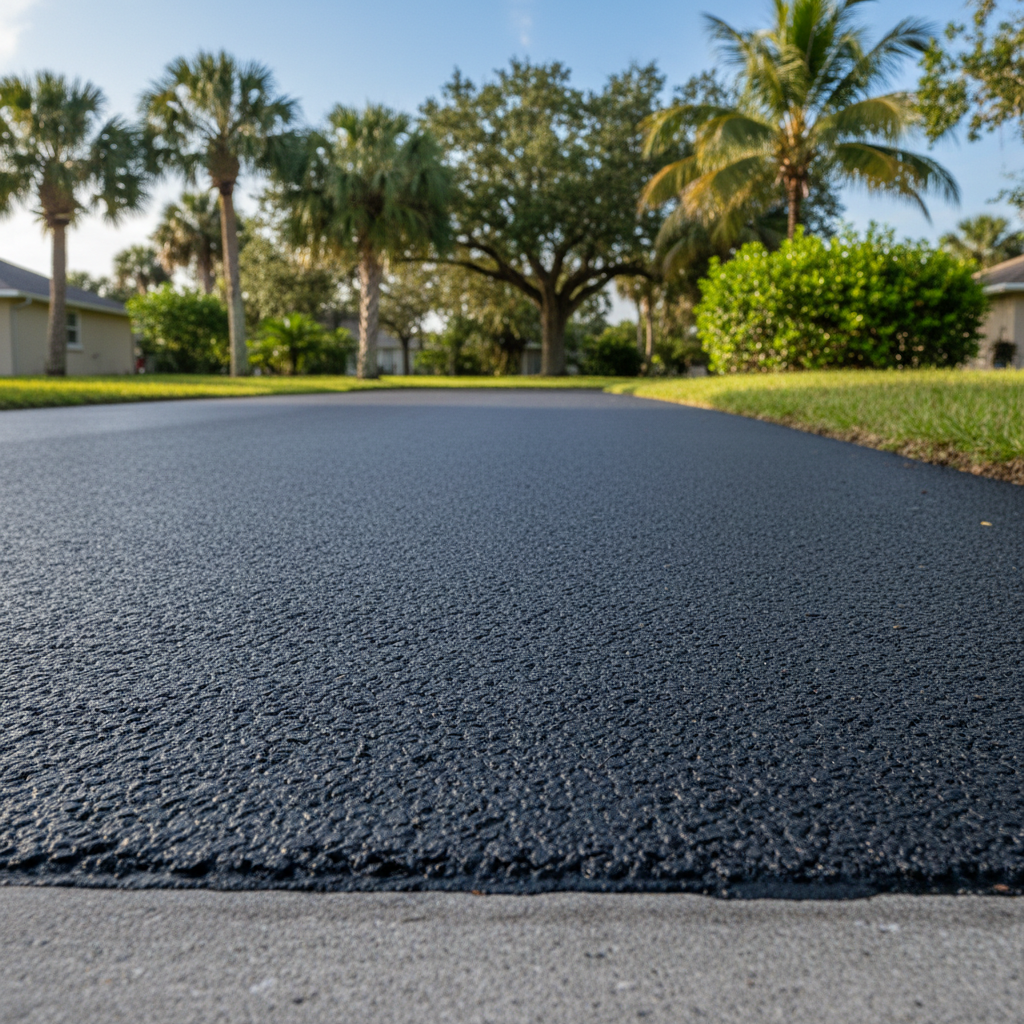 Completed residential asphalt work at a residential property in NEW PRT RCHY, FL