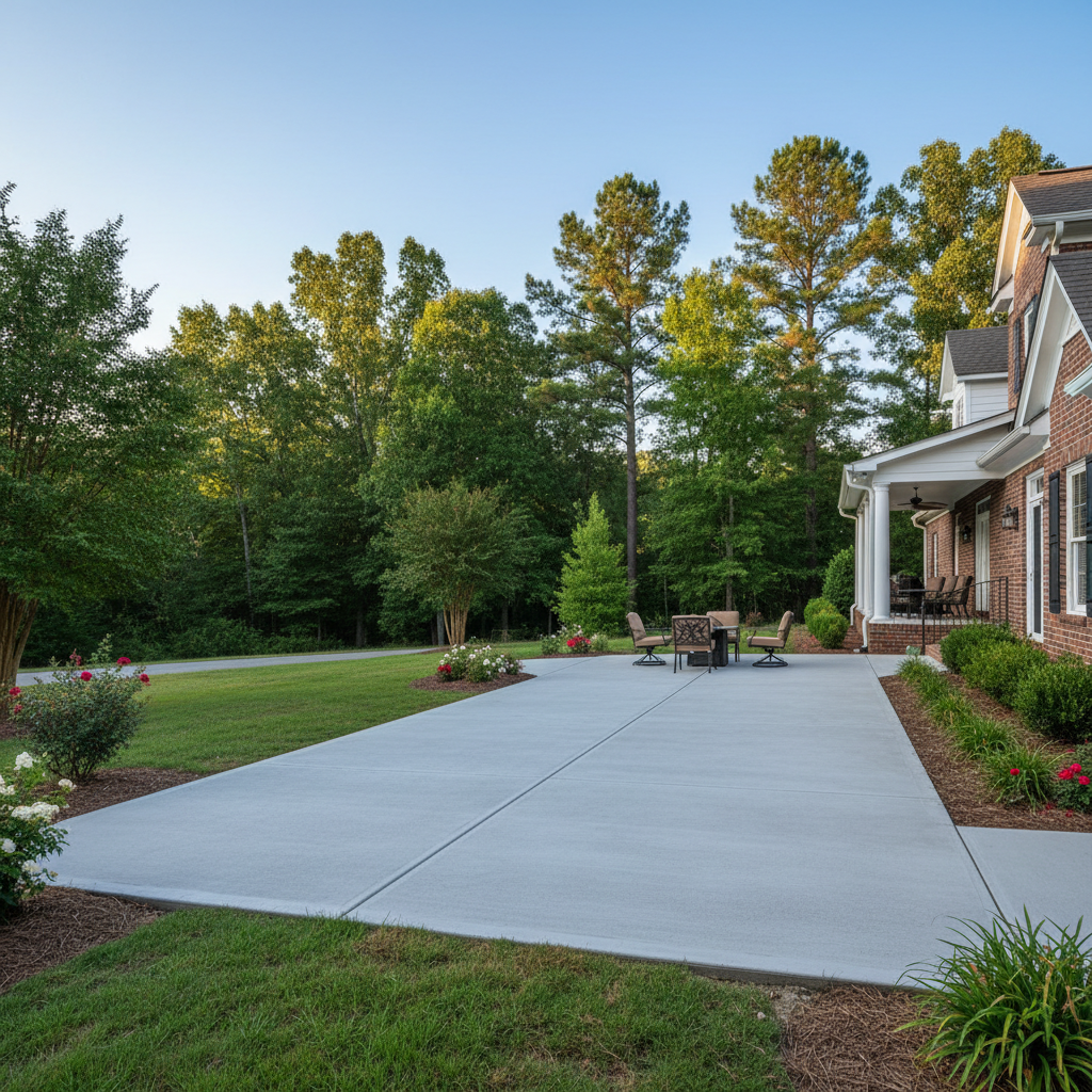 Completed concrete flatwork work at a residential property in Huntsville, AL
