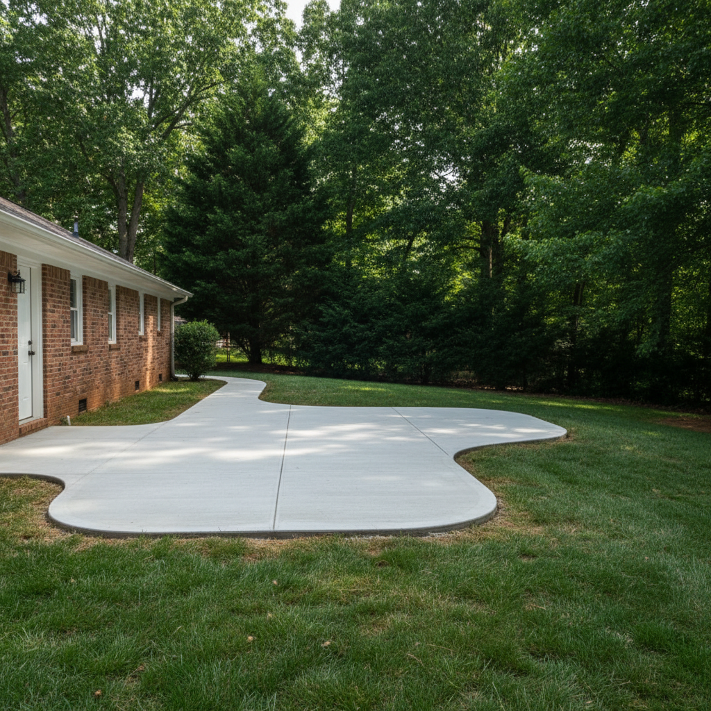 Completed concrete flatwork work at a residential property in Decatur, AL