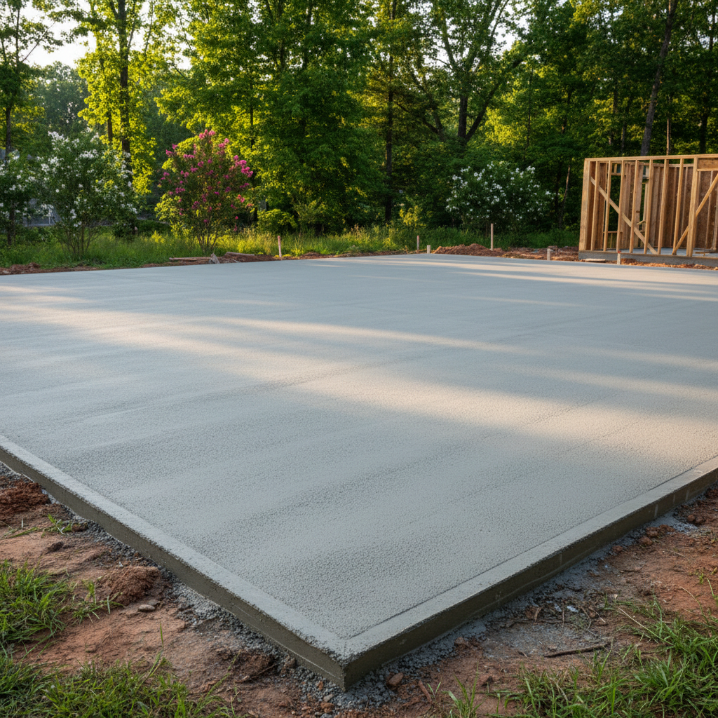 Completed concrete foundations work at a residential property in Huntsville, AL