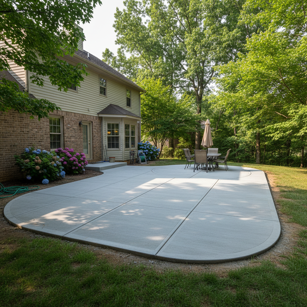 Completed concrete flatwork work at a residential property in Madison, AL