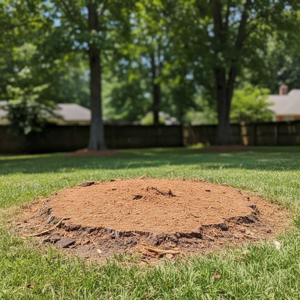 Completed stump grinding & removal work at a residential property in Huntsville, AL