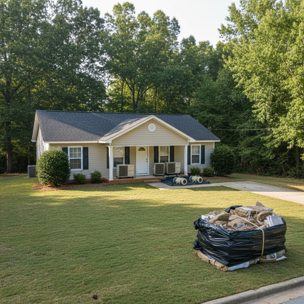Completed water damage remediation work at a residential property in Montgomery, AL