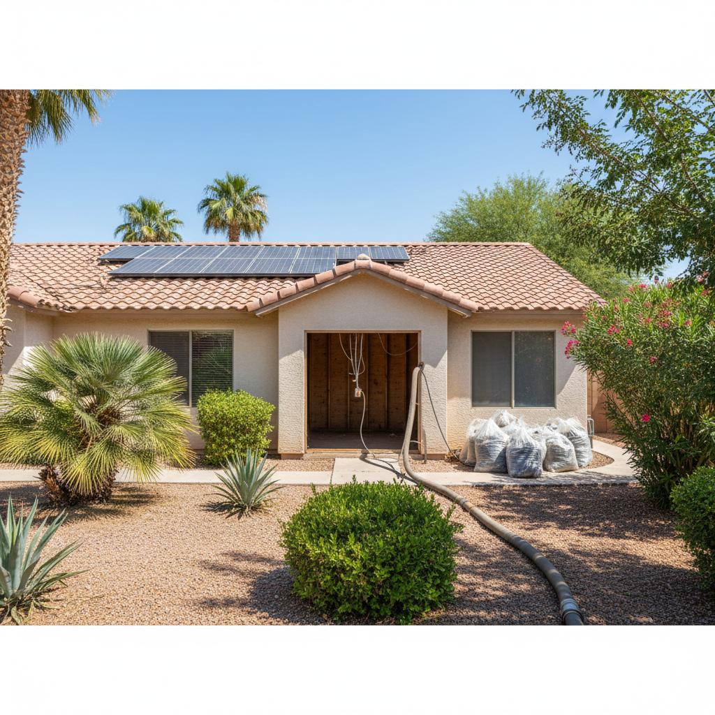 Completed insulation removal work at a residential property in Gilbert, AZ