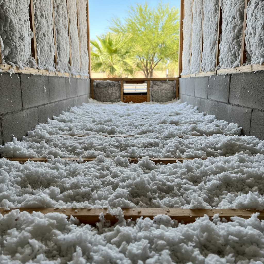 Completed crawl space insulation work at a residential property in Gilbert, AZ