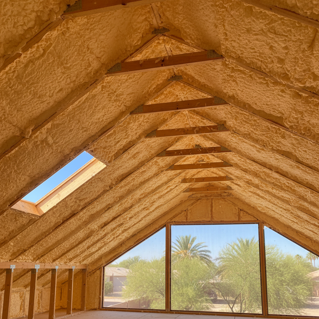 Completed closed cell spray foam work at a residential property in Gilbert, AZ