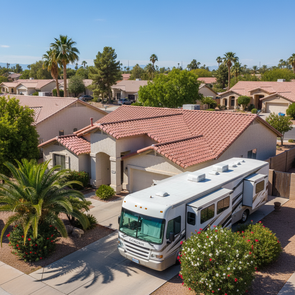Completed roof cleaning & treatment work at a residential property in Phoenix, AZ