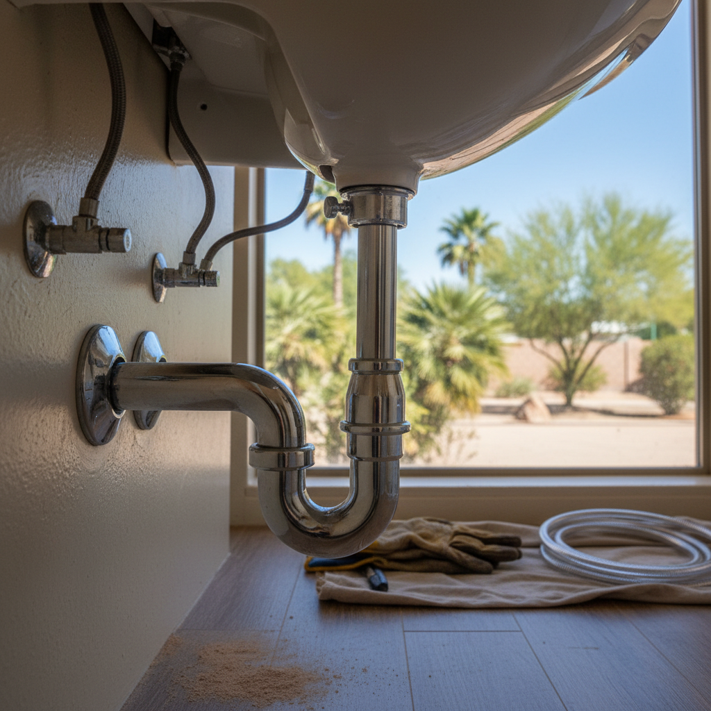 Completed drain cleaning work at a residential property in Chandler, AZ