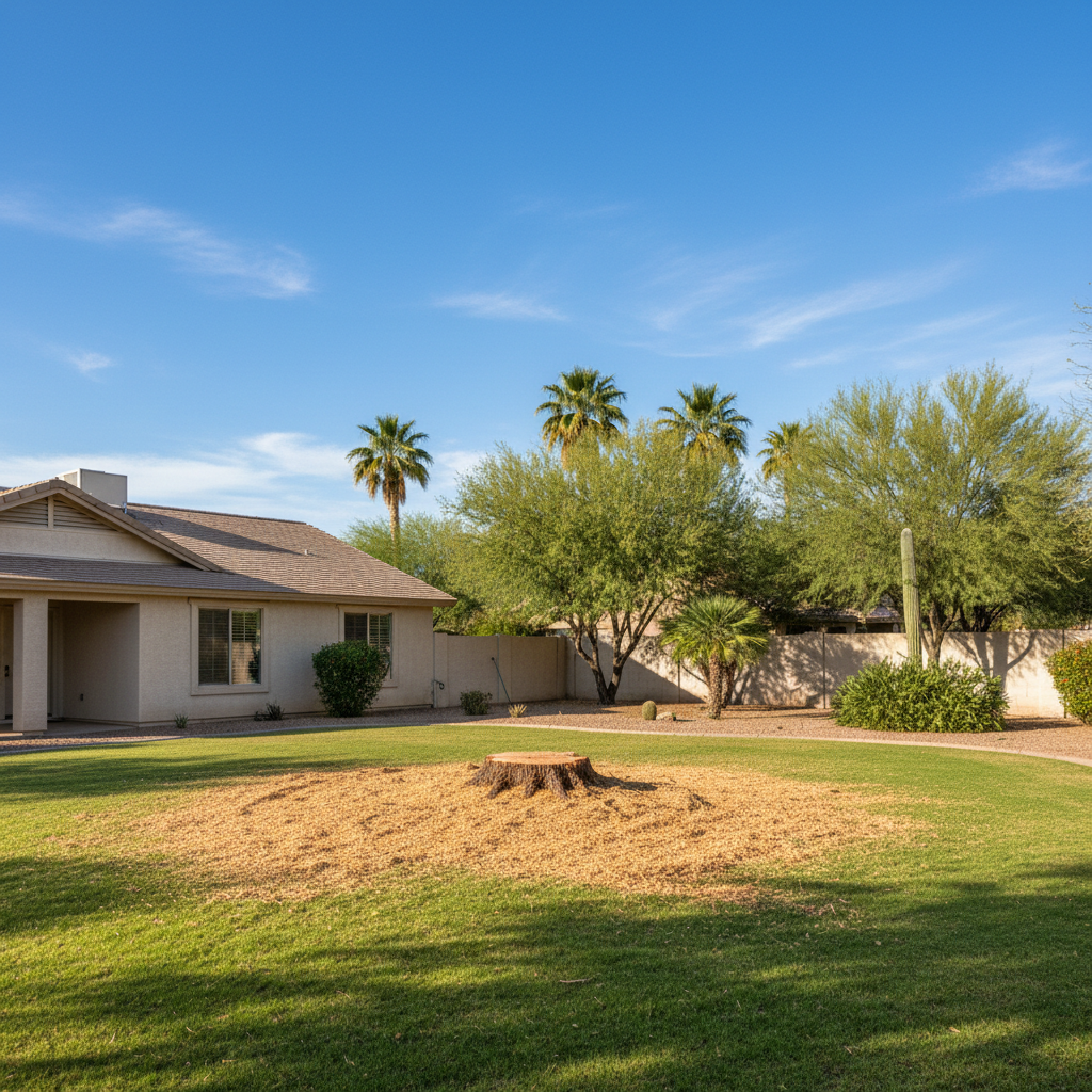 Completed emergency tree removal work at a residential property in Coolidge, AZ