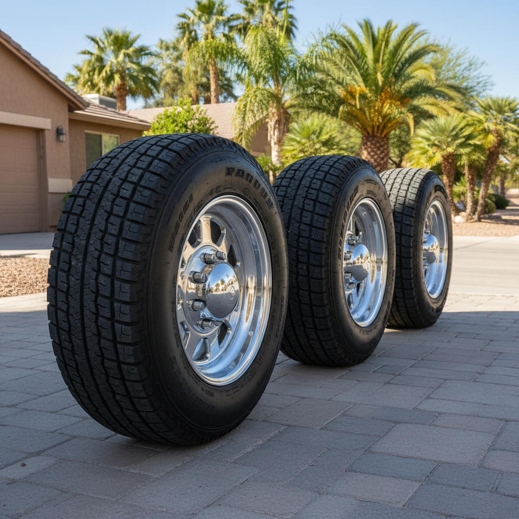 Completed tire & wheel detailing work at a residential property in Phoenix, AZ