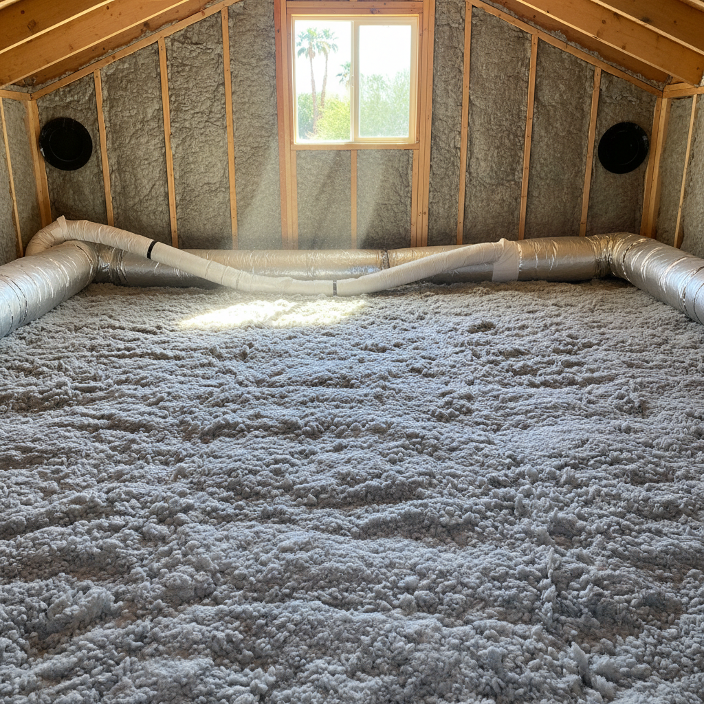 Completed attic insulation work at a residential property in Glendale, AZ
